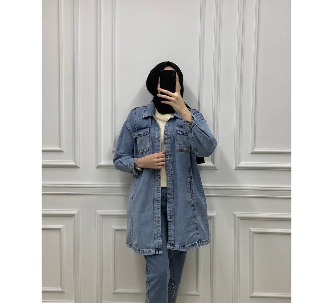 Cep%20Kapaklı%20Oversize%20Ara%20Boy%20Kot%20Denim%20Ceket